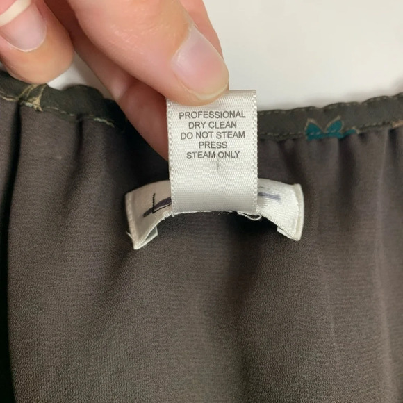 Ann Taylor Loft Dress Floral Side Zip Lined Long Sleeve Brown Sz 6 Bohofairy Y2K - Picture 5 of 15